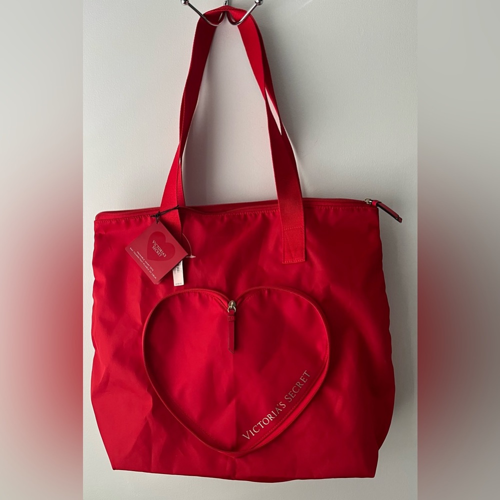 Victoria's Secret Red Heart Packable Compact Tote
